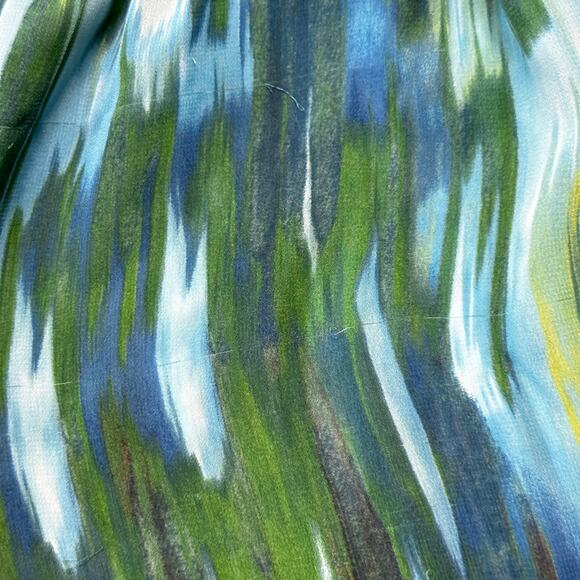 ANA A New Approach Women Babydoll Tunic Top Size L Green Blue Sheer Flowy FLAW - Picture 11 of 11